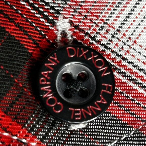 Dixxon Shirt Mens Large Red Black Plaid Hollywood IOMGIA Short Sleeve Button Up - Picture 8 of 13